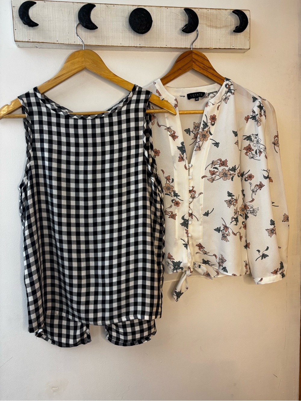 1. State Tops Floral Tie-Front Blouse and Tie Back Gingham Tank